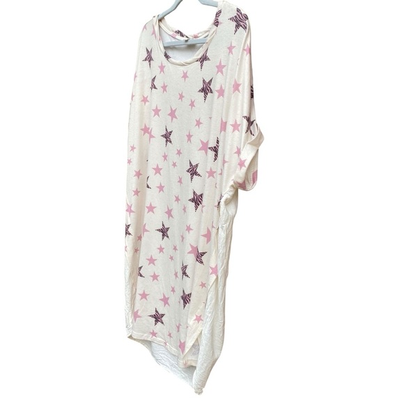 Umgee Womens Dress Pink Stars Zebra Print Size Large Linen Blend Cotton - Picture 4 of 11